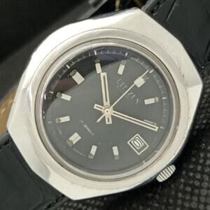 Vintage 1972 Citizen Automatic Mens Silver Watch W/daydate & Black accents